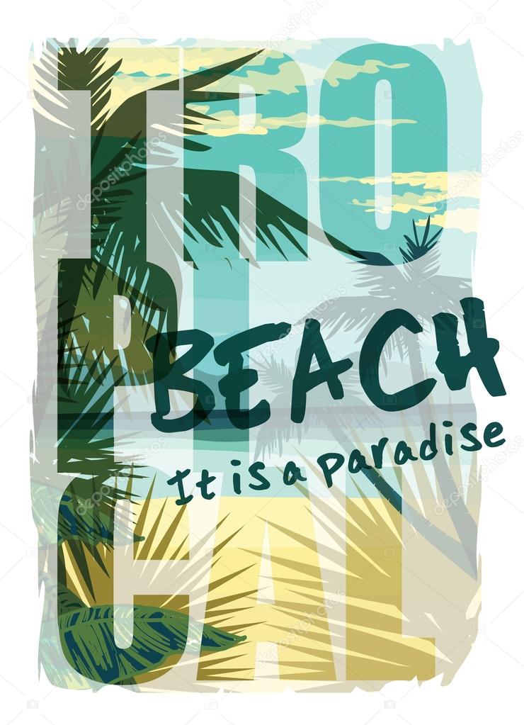 Tropical beach summer print