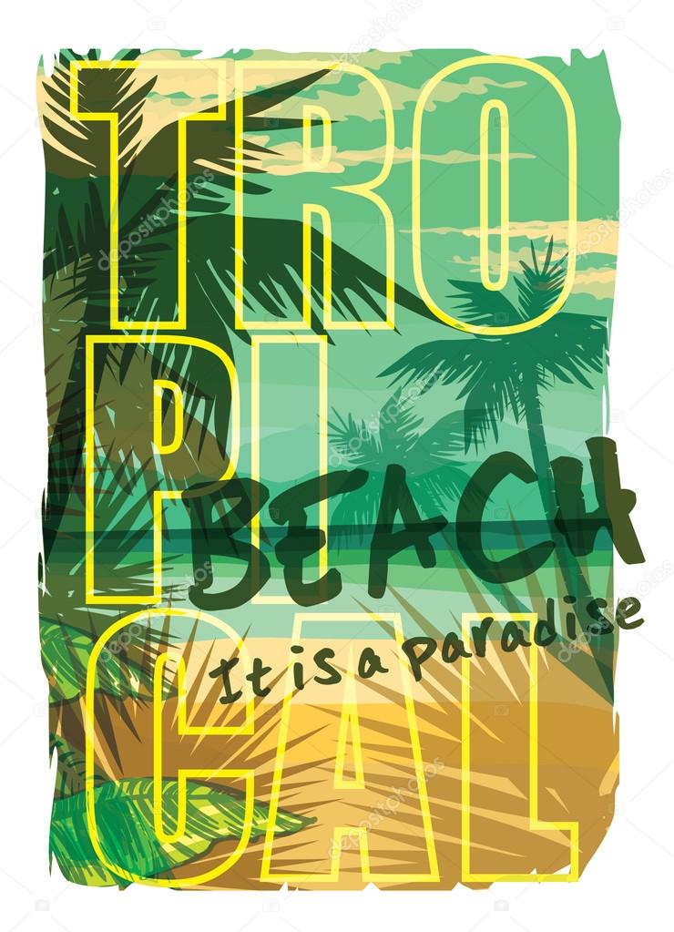 Tropical beach summer print