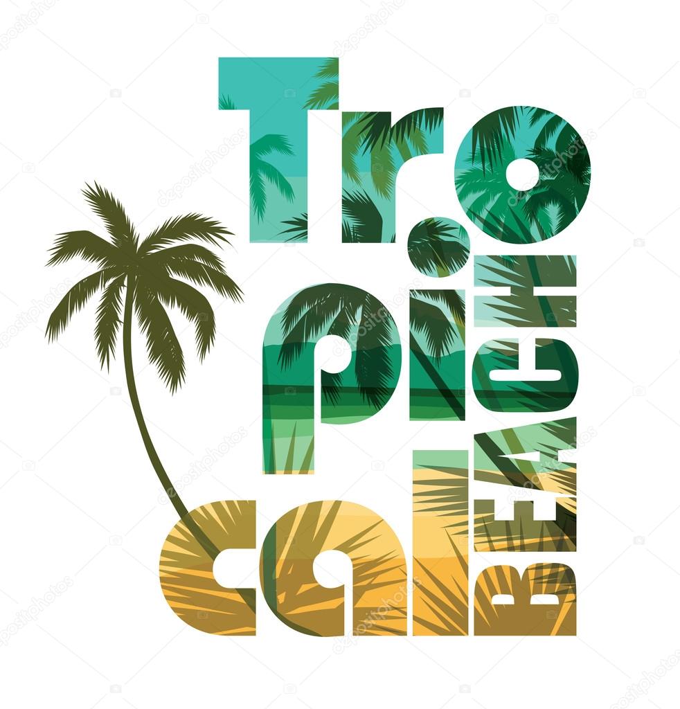 Tropical beach summer print