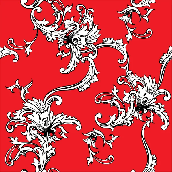 Baroque floral pattern — Stock Vector