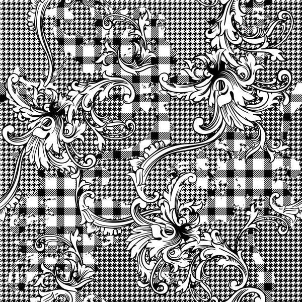 Tissu éclectique plaid motif sans couture — Image vectorielle