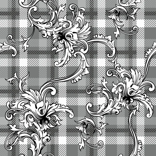 Tissu éclectique plaid motif sans couture — Image vectorielle