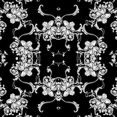 Barok çiçek desenli