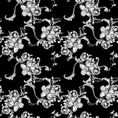 Barok çiçek desenli