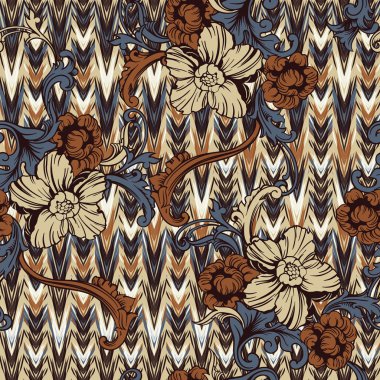 Eklektik kumaş seamless modeli.