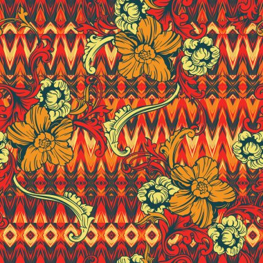 Eklektik kumaş seamless modeli.