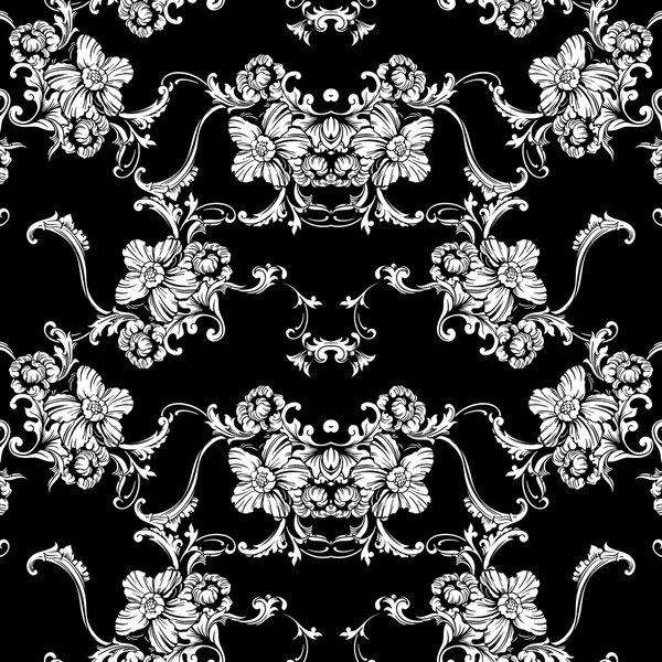 Motif floral baroque — Image vectorielle