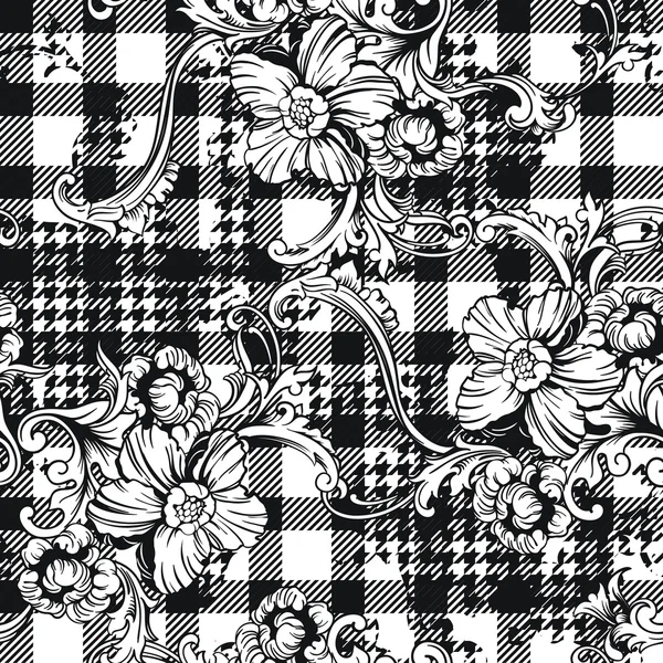 Tissu éclectique plaid motif sans couture — Image vectorielle