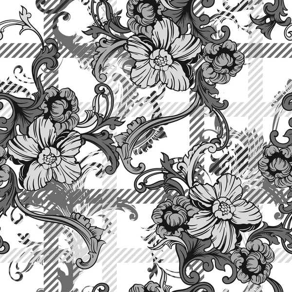Nahtloses Muster mit barocken Ornamenten. — Stockvektor