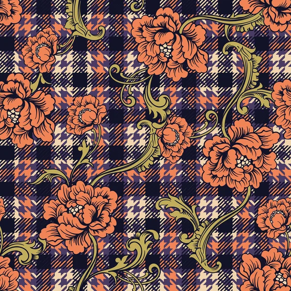 Tissu éclectique plaid motif sans couture — Image vectorielle