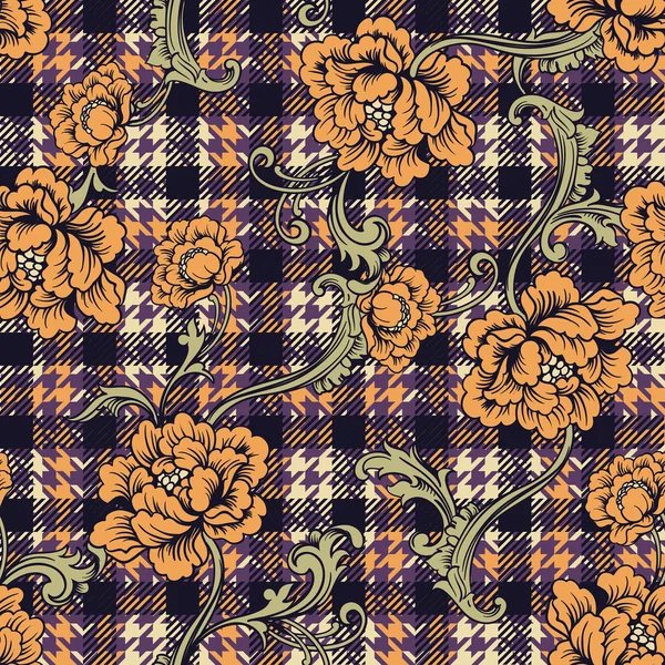 Tissu éclectique plaid motif sans couture — Image vectorielle