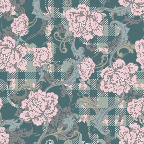 Tissu éclectique plaid motif sans couture — Image vectorielle