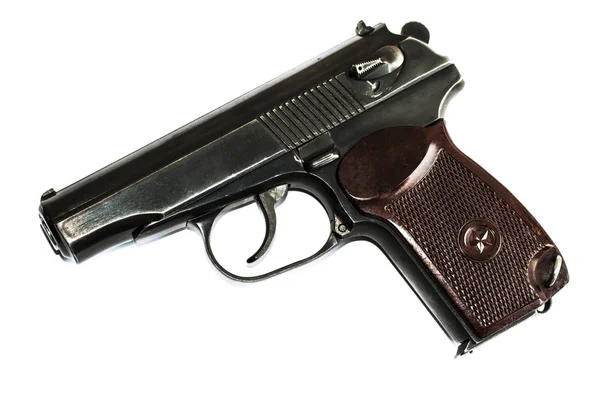 Rus tabanca üzerinde beyaz izole