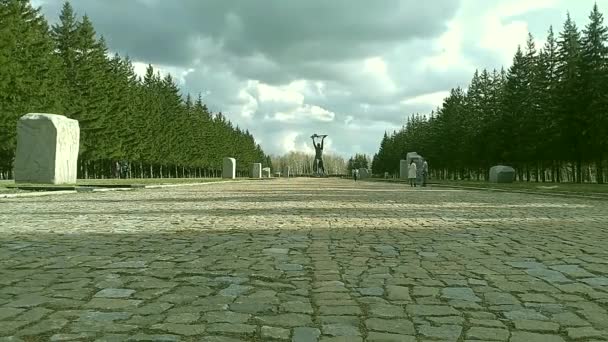Monumento a la Guerra Segunda Guerra Mundial en el parque — Vídeos de Stock