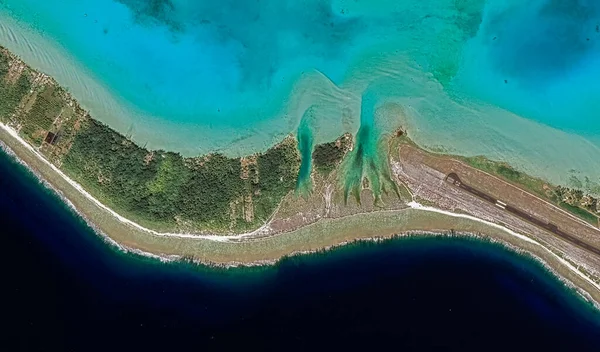Paysage Côte Station Balnéaire Île Bora Bora Une Vue Oiseau — Photo