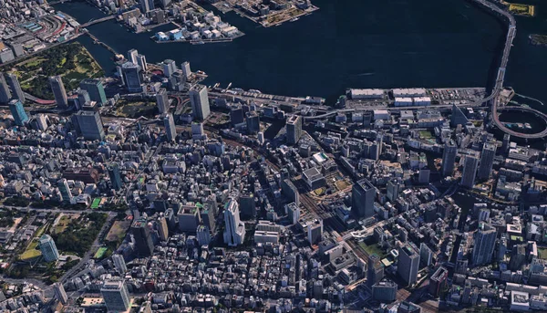 Японія Узбережжя Столиці Токіо Інфраструктура Житлові Будівлі Мости Пам Ятки — стокове фото
