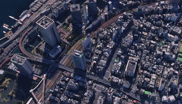 Japan Kust Van Hoofdstad Tokio Infrastructuur Woongebouwen Bruggen Attracties Baaien — Stockfoto