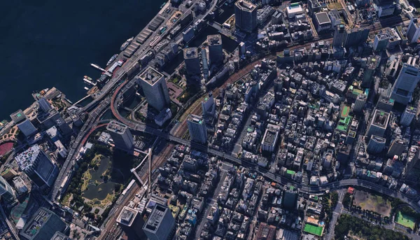 Japan Die Küste Der Hauptstadt Tokio Infrastruktur Wohngebäude Brücken Sehenswürdigkeiten — Stockfoto