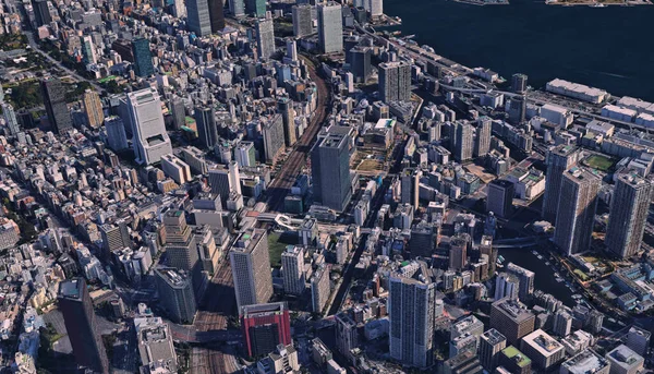 Японія Узбережжя Столиці Токіо Інфраструктура Житлові Будівлі Мости Пам Ятки — стокове фото