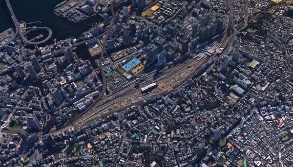 Japan Die Küste Der Hauptstadt Tokio Infrastruktur Wohngebäude Brücken Sehenswürdigkeiten — Stockfoto