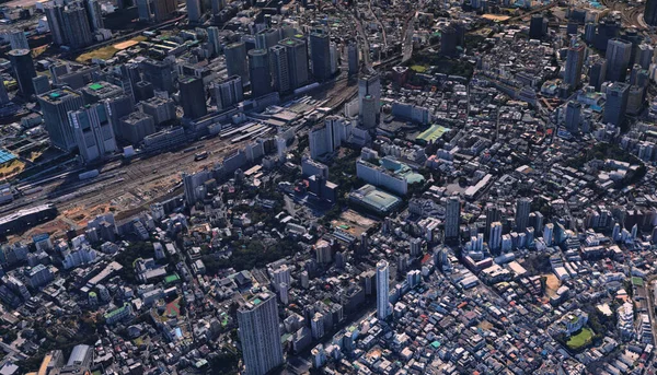 Japonsko Pobřeží Hlavního Města Tokia Infrastruktura Obytné Budovy Mosty Atrakce — Stock fotografie