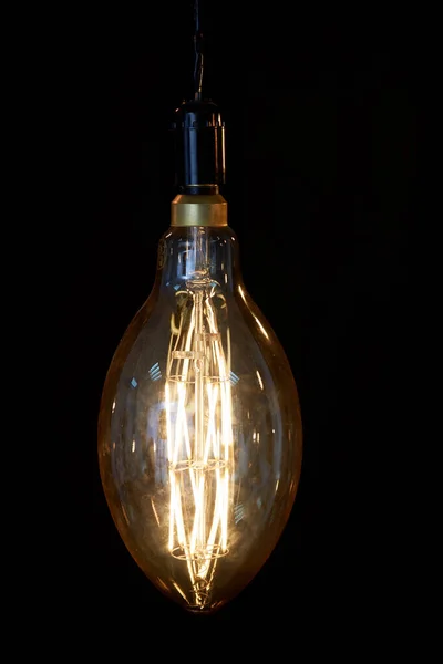 Oude Vintage Elektrische Lamp Zwarte Achtergrond — Stockfoto