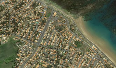 2019 'da Bretigny-sur-Orge' un kıyı, caddeleri ve altyapısı kuş bakışı bir bakış açısıyla ele alındı.