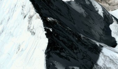 Everest Dağı 'nın tepeleri ve etekleri Çin' de kuş bakışı bir Himalaya dağ oluşumudur.