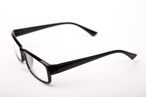 Stylish Glasses Black Frames White Background — Fotografia de Stock