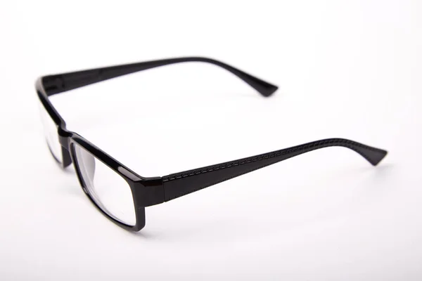 Stylish Glasses Black Frames White Background — Φωτογραφία Αρχείου