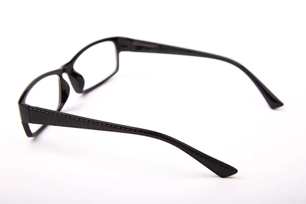 Stylish Glasses Black Frames White Background — Φωτογραφία Αρχείου