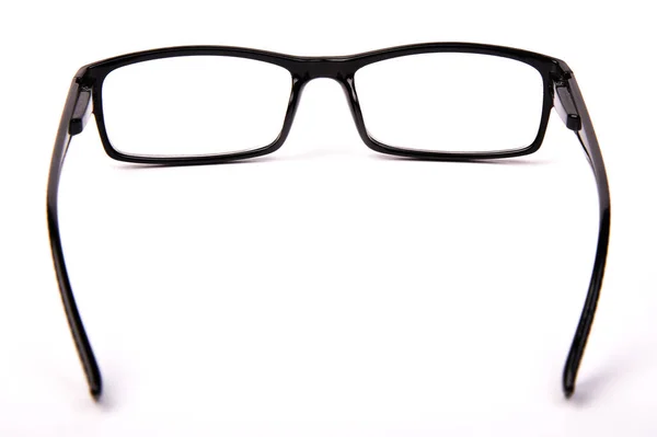 Stylish Glasses Black Frames White Background — ストック写真
