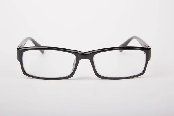 Stylish Glasses Black Frames White Background — Φωτογραφία Αρχείου