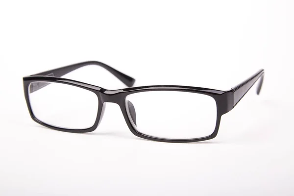 Stylish Glasses Black Frames White Background — ストック写真