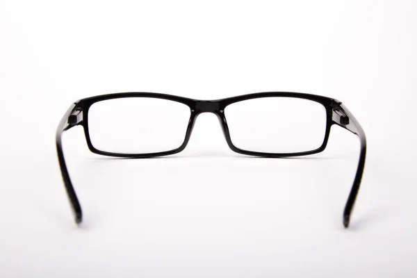 Stylish Glasses Black Frames White Background — ストック写真
