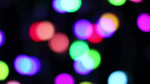 Belysning körtel dekoration blinkar på hjärtformade bokeh bakgrund — Stockvideo