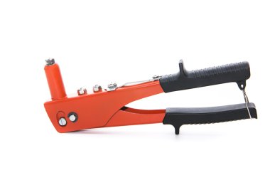 Pop perçin silahı araç beyaz arka planı izole