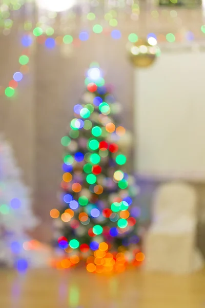 Christmas tree lights out of focus. desktop background