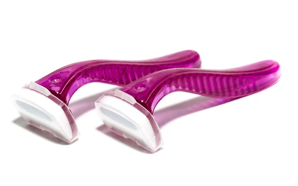 Twin blades egy kényelmes borotválkozni női fehér alapon — Stock Fotó
