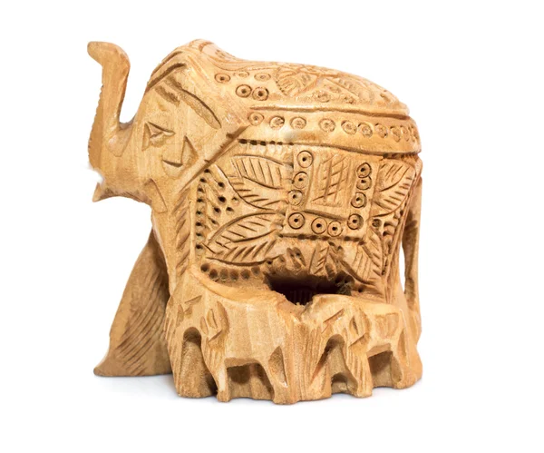 Decoratieve gouden olifant geïsoleerd over Wit — Stockfoto