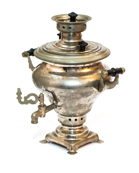 Vintage russian tea samovar isolated on white background — Stock Photo, Image