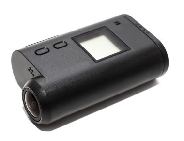 Beyaz bir arka plan üzerinde kamera eylem Cam.