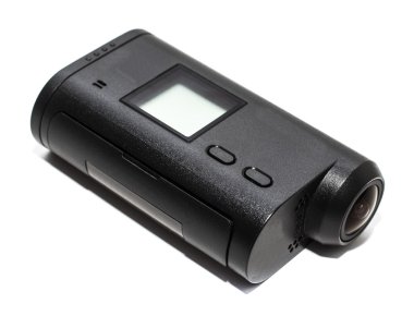 Beyaz bir arka plan üzerinde kamera eylem Cam.