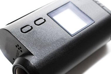 Beyaz bir arka plan üzerinde kamera eylem Cam.