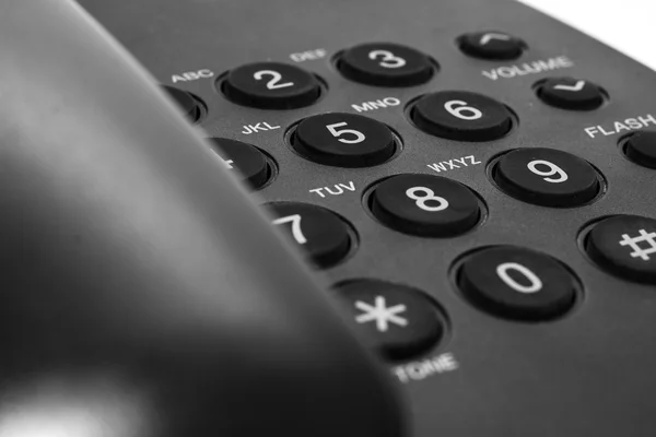izole beyaz zemin üzerine siyah ofis IP telefon