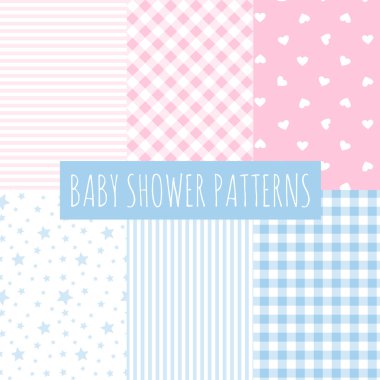 Bebek duş: set vektör arka planlar.