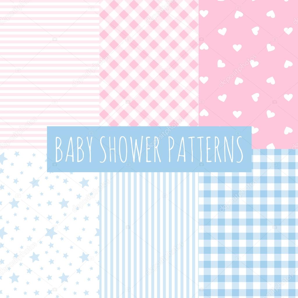 Baby shower: set of vector backgrounds.