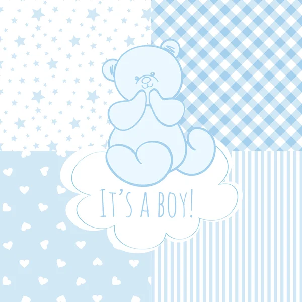 Babydouche: jongen. — Stockvector