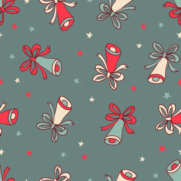 Seamless vector pattern with christmas bells. — Stock Vector
