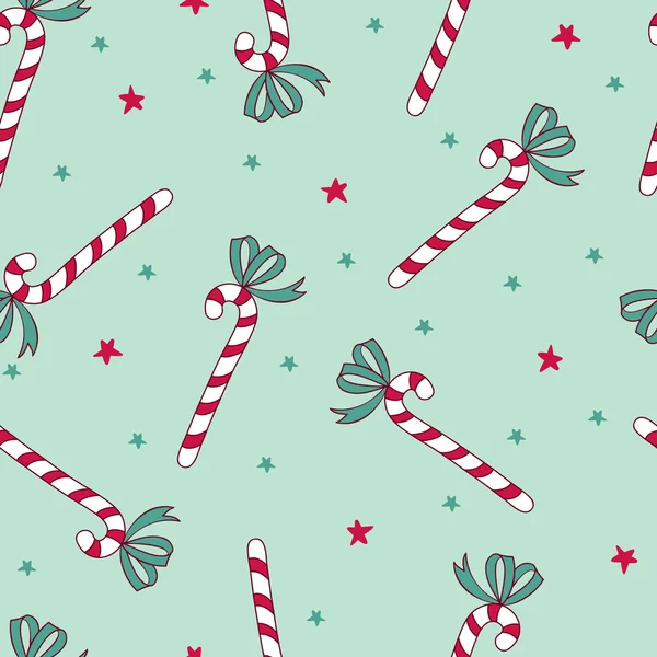 Seamless vector pattern with christmas candies. — Stock Vector